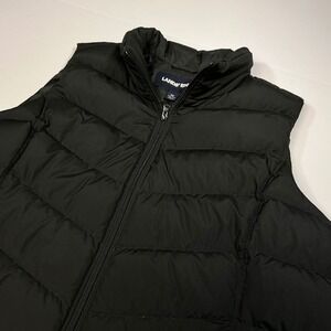 Lands' End Puffer Vest Full Zip‎ Padded Quilted Sleeveless Jacket Black 2XL